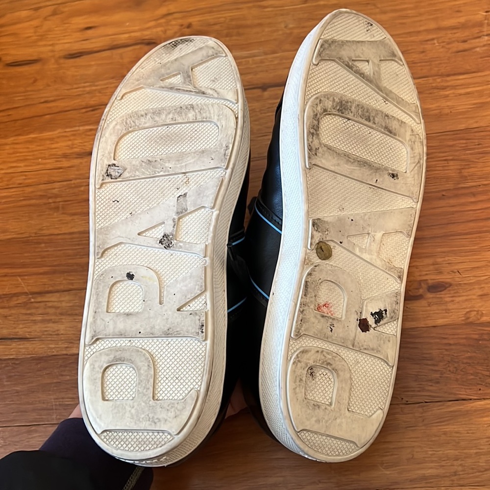 Prada Milano Black Leather Women’s Sneaker 39.5 - Picture 8 of 9